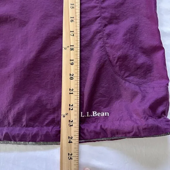 L.L.Bean Windbreaker Womens M Purple Quarter Zip Pullover Lightweight Jacket - Picture 8 of 9